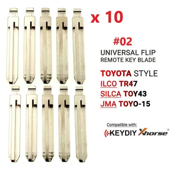 10PCS לא חתוך KEYDIY אוניברסלי שלטים להפוך להב 02# על Totoyta סגנון TR47 Toy43FH